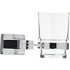 MSV Homexpert 141451 Bari Vetro spazzolino in Ottone Cromato/Metallo Argento 12,4 x 9,8 x 16 cm
