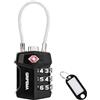 GRIFEMA GA1006 Lucchetto TSA Combinazione 3 Cifre - Per Valigie da Viaggio | Accessori Viaggio Utili, Staffa Cavo Acciaio Flessibile, Per Armadietto