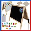 Lavagna Magnetica per Bambini in Legno Bifacciale con Gessetti Pennarello Numeri