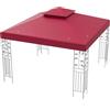 FANTASK Tetto di ricambio per gazebo, 3 x 3 m, rivestimento di ricambio per tetto del caminetto e chiusure in velcro, rosso