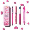 Bic, My Summer Collection Pink Box, Penna Gel Quick Dry A Sfera A Scatto 4 Colori, Matita Con Gomma Matic Fun, (0.7Mm), Evidenziatore Pastello Rosa Grip Pastel, ‎4 Unità (Confezione Da 1)