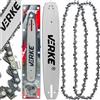 Verke Set Ricambio Barra Lama Per Motosega a Scoppio 2 Catene Taglio da 38cm 35cm 25cm