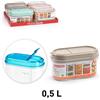 PLASTICFORTE 1 Pezzo Barattolo Recipiente Totem da Cucina in Plastica 500 ml 3 Colori