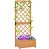 Outsunny Fioriera con Grigliato in Legno da Giardino Vaso per Rampicanti