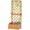 Outsunny Fioriera con Grigliato in Legno da Giardino