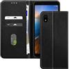 Avizar, Custodia a libro per Xiaomi Redmi 7A Supporto video multifunzione, Nero