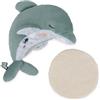 Kaloo - Borsa per acqua calda calda e fredda - Peluche a forma di delfino - Riempita con palline di argilla - Antidolorifico - Blu - Dalla nascita - K211004