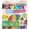 Carioca Pastelli in Resina con Gomma Carioca Tita Erasable Confezione da 24 Colori Misti