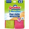 Spontex Microfibre Pavimenti, Panni Pavimenti, Rosa/Verde, 2 Unità