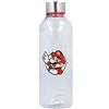 STOR Borraccia Riutilizzabile Super Mario Bros 850ml Plastica Senza BPA con Tappo a Vite Metallico Anti-Goccia per Scuola Sport Lavoro