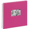 Pagna 13938-34 - Album con Dorso a Spirale con passepartout in cartoncino Fotografico Bianco e Rilegatura in Tela, 310 x 320 mm, Colore: Rosa Scuro