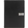 SECURIT - Porta Menu Raw Linea Leather - Per Caffè, Ristoranti, Bar - Ecopelle 100% Riciclata - Formato A4 - 1 Doppio Inserto Incluso - Colore Nero