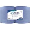 ARGOS - Bobina di pulizia blu con apertura centrale - Cella riciclata - Assorbimento ottimale - Contatto alimentare - Fabbricazione francese - 2 bobine