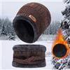 Cappello invernale e sciarpa uomo e donna - Set caldo in pile marrone