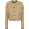 Twinset Giacca Twinset da donna, in ecopelle, colore beige, codice 251TP2351.