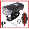 TuttoQua KIT LUCI LUCE FARO A LED BICI BICICLETTA ANTERIORE + POSTERIORE MONOPATTINO USB
