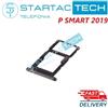 per Huawei SPORTELLINO SLOT PORTA SIM CARD per HUAWEI "P SMART 2019" NERO CARRELLINO SD
