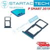 per Huawei SPORTELLINO SLOT PORTA SIM CARD per HUAWEI "P SMART 2019" BLU CARRELLINO SD CARD