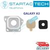 Universale LENTE VETRINO ESTERNO + BIADESIVO + CORNICE BIANCA per Samsung GALAXY A3 A300F