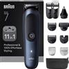 Braun Rifinitore All in One per Barba e Capelli 11 in 1 Blu/Nero serie 7 AIO7540 Braun