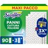 Swiffer Panni Catturapolvere, 90 Microfibra Dry e 3 Lavapavimenti, Cattura Polvere e Sporco, Ottimo per Tutti i Tipi di Pavimenti e per i Peli di Animali, Maxi Formato