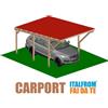 ITALFROM Carport in Legno 5x3 con Copertura Lamiera Ecolina Tettoia Auto Garage gazebo