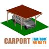 italfrom Carport in Legno 5x3 Tettoia Auto Garage Gazebo Copertura Perline e Tegole