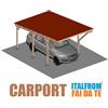 italfrom Carport in Legno 5x3 Tettoia Auto Garage Gazebo Copertura Perline e Tegole