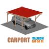 ITALFROM Carport in Legno 5x3 con Copertura Lamiera Ecolina Tettoia Auto Garage gazebo