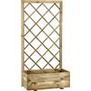 LulloStore Fioriera in Legno di Abete con Pannello Grigliato Rettangolare cm 40x80x180h