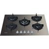 Indesit ing 72t/td piano cottura 5 fuochi gas in vetro tortora con griglie in gh