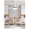 TrAdE Shop Traesio LAMPADARIO VENTILATORE SOFFITTO PLAFONIERA MODERNA LED 3 PALE DIMMERABILE 60001