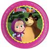 Acctim Conf. 8 Piatti Grandi in Cartoncino Masha e Orso per Compleanno, 23 cm