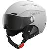 bollé Backline Visor Soft, Casco da Sci Unisex Adulto, Nero/Argento, 56-58 cm