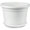 Veca Vaso Cilindro per Giardino Liscio Plastica con Sottovaso e Terriccio Ø 70/80 cm