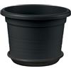Veca Vaso Cilindro per Giardino Liscio Plastica con Sottovaso e Terriccio Ø 70/80 cm
