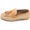 Elvio Zanon EB0301 mocassino pelle intrecciata bianca-camel nappe fondo gomma C