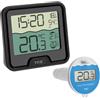 TFA Dostmann termometro per piscina, digitale, 30.3066, galleggiante, di facile lettura, per piscina, laghetto, bagno di ghiaccio, temperatura dell'acqua, incl. sensore di temperatura dell'acqua, nero