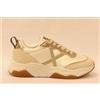 MUNICH WAVE 173 8770173 ginnastica donna in pelle e tessuto bianco panna/ oro