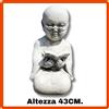 Statua da giardino zen per esterno scultura monaco shaolin in cemento pietra