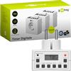 Goobay 55542 Timer digitale per interni - Silenzioso - Programmabile - 10 programmi di commutazione - Batteria di riserva per 4 giorni - Set di 3 - Versione Tedesca