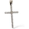 Ciondolo pendente croce in oro bianco 18kt 750 e cristalli bianchi