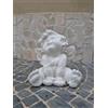 MONDO ARTISTICA STATUA ANGIOLETTO ANGELO SEDUTO BIMBO PUTTO DA GIARDINO CON ALI IN CEMENTO MARMO