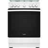 Indesit Cucina a Gas 4 Fuochi Forno Elettrico 60x60 cm Bianco/Nero IS67G4PHW/E/1