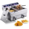 VEVOR Friggitrice Cucina Commerciale Filtraggio Olio 3000W Cestello 11 Litri