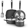 altri brand Batteria pentole induzione 7 pezzi New Petra Dark grigio