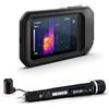 FLIR C5 Termocamera compatta con Wi-Fi: Fotocamera a infrarossi ad alta risoluzione per ispezione + FLIR MR40 penna e torcia per umidità, misuratore di umidità tascabile portatile a scala singola