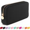Embla Borsa per cosmetici - Borsa da viaggio per trucchi, beauty case carino organizer per trucchi, sacchetti in nylon con cerniera, portamonete rosa nero, borsa portaoggetti per cosmetici, borse per