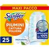 Swiffer Duster Piumini Cattura Polvere, 25 Piumini, Cattura e Intrappola Polvere e Sporco, Raggiunge I Punti più Difficili della Casa, Maxi Formato