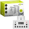 Goobay 55541 Timer digitale per interni - Silenzioso - Programmabile - 10 programmi di commutazione - Batteria di riserva per 4 giorni - Set di 2 - Versione Tedesca